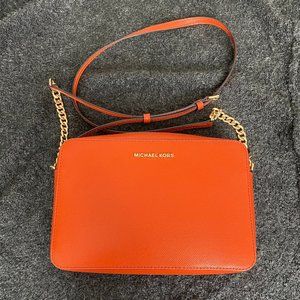 Michael Kors Orange Jet Set Crossbody Purse